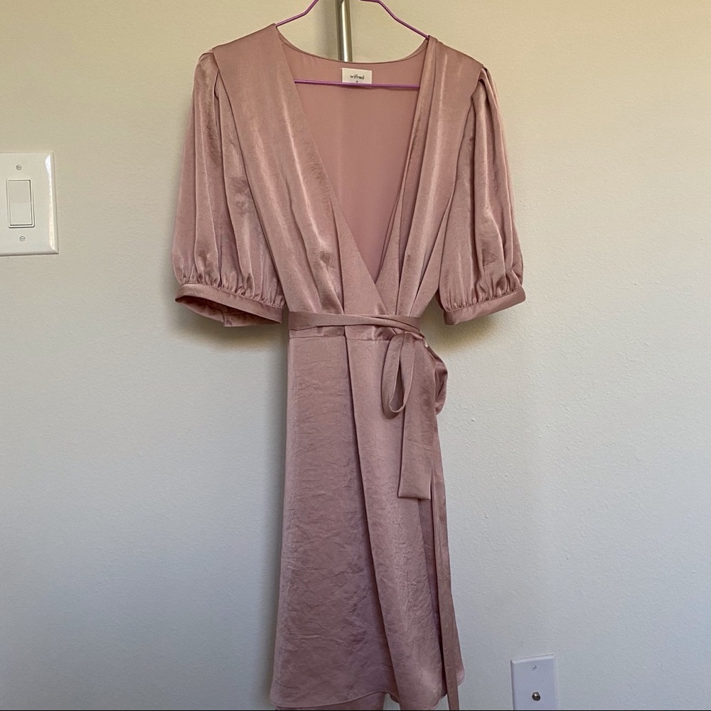 Aritzia Wilfred stain wrap dress